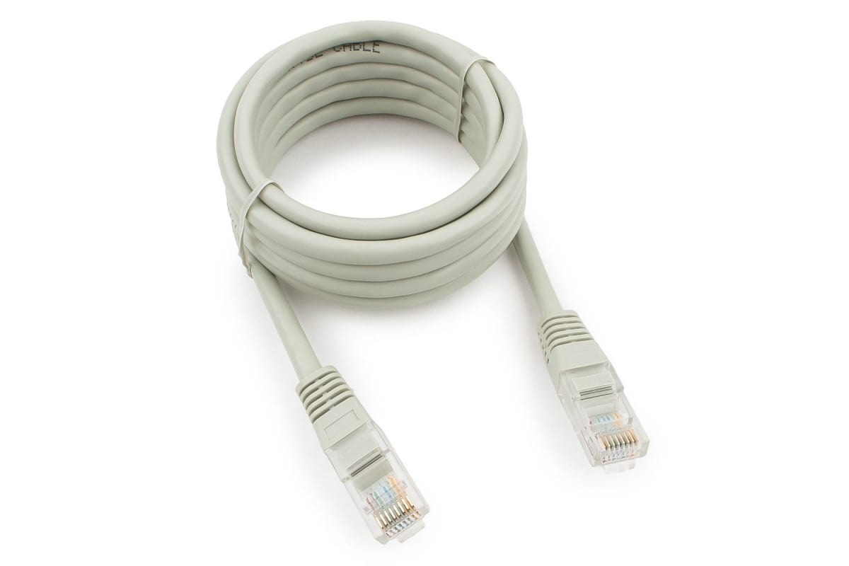 

Патч-корд UTP кат.5e, 2 м, RJ45-RJ45, серый, CU, Cablexpert (PP10-2M)