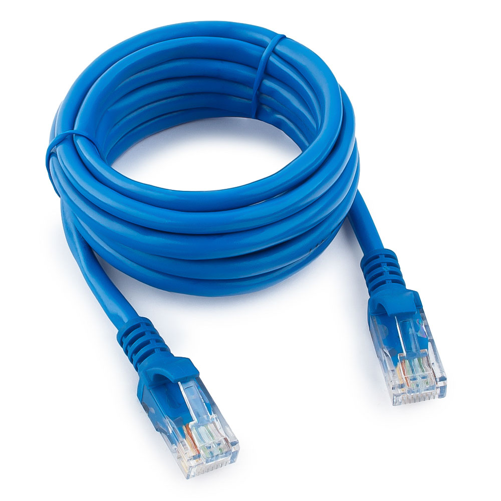 

Патч-корд UTP кат.5e, 2 м, RJ45-RJ45, синий, CU, Cablexpert (PP10-2M/B)