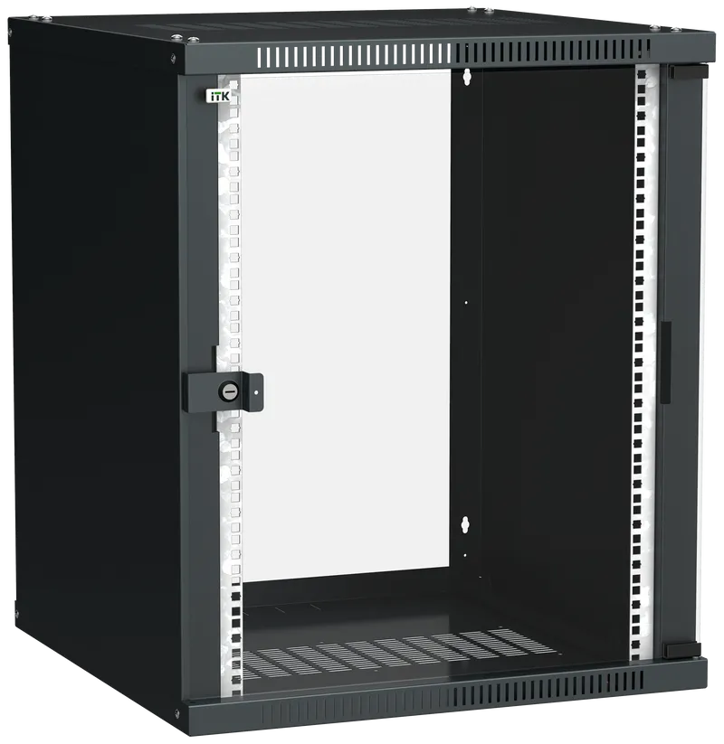 

Шкаф телекоммуникационный настенный 15U 600x600 мм, стекло, черный, разборный, ITK LINEA WE (LWE5-15U66-GF)