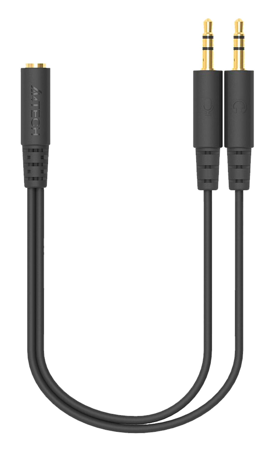 

Кабель-переходник (адаптер) Jack 3.5mm(F)-2xJack 3.5mm(M), 20 см, черный A4Tech AD-4P (AD-4P), AD-4P