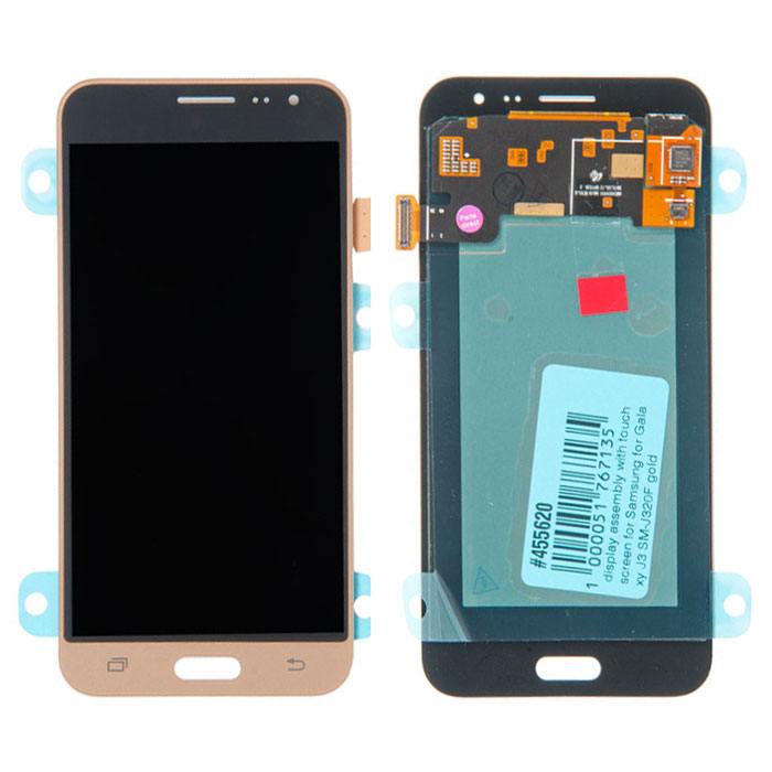 

Дисплей в сборе с тачскрином (модуль) для Samsung Galaxy J3 (SM-J320F) 2016, золотой AMOLED (455620)