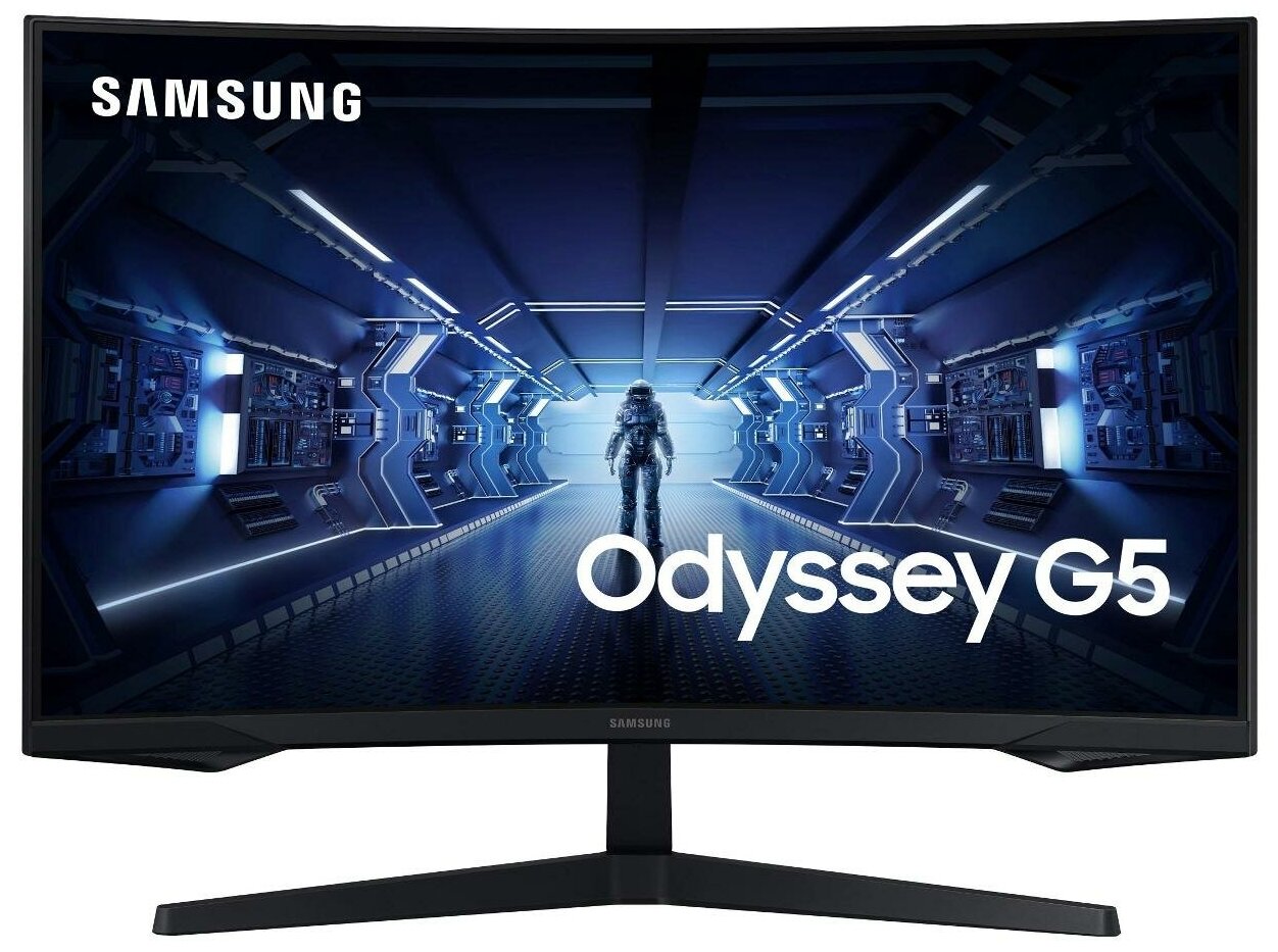 

Монитор 27" Samsung C27G55TQBI VA, изогнутый, 2560x1440 (16:9), 300кд/м2, 144 Гц, 1 мс, 178°/178°, FreeSync Premium, HDMI, DisplayPort, черный (LC27G55TQBIXCI), C27G55TQBI