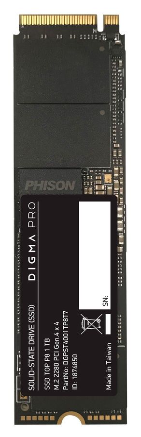 Твердотельный накопитель (SSD) Digma 1Tb Pro Top P8, 2280, PCIe 4.0 x4, NVMe (DGPST4001TP8T7) Retail - фото 1