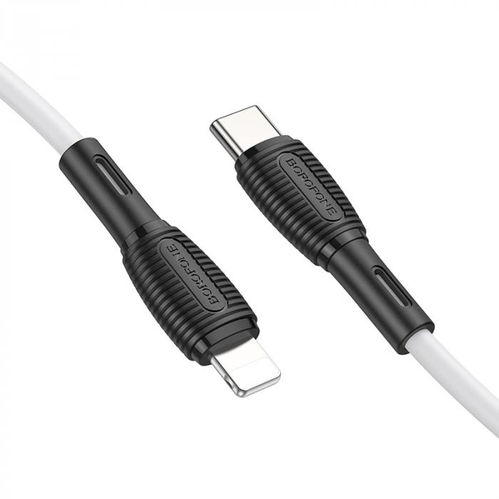 

Кабель USB 2.0 Type-C(m)-Lightning 8-pin(m), 1 м, белый, Borofone BX86 (6974443388770), BX86
