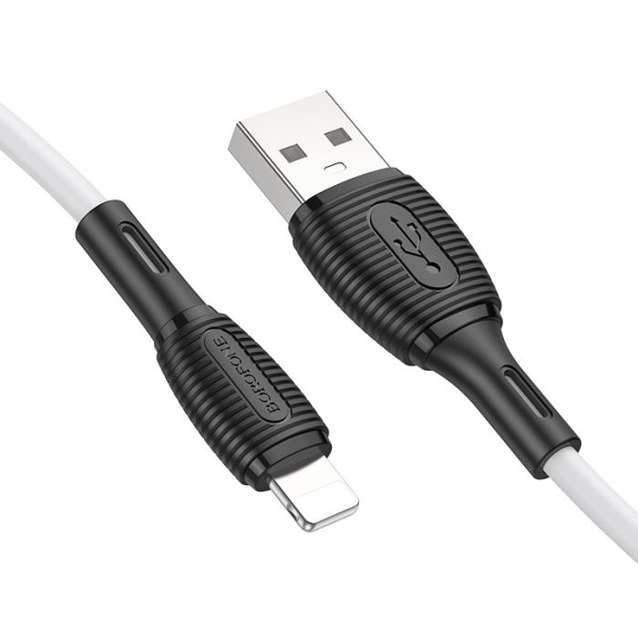 

Кабель USB-Lightning 8-pin, 2.4A, 1 м, белый, Borofone BX86 (6974443388794), BX86