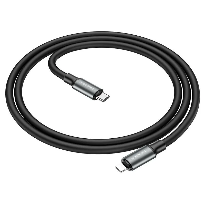 

Кабель USB Type-C-Lightning 8-pin, 1 м, черный, Borofone BX82 (6974443386134), BX82