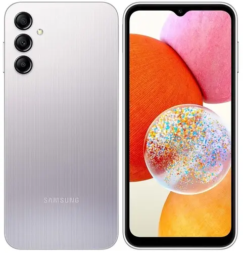 

Смартфон Samsung Galaxy A14, 6.6" 1080x2408 PLS, Samsung Exynos 850, 4Gb RAM, 64Gb, 3G/4G, NFC, Wi-Fi, BT, 3xCam, 2-Sim, 5000 мА⋅ч, USB Type-C, Android 13, серебристый (SM-A145FZSUSKZ), Galaxy A14