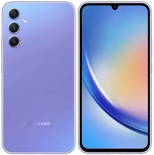 

Смартфон Samsung Galaxy A34, 6.6" 1080x2340 Super AMOLED, MediaTek Dimensity 1080, 6Gb RAM, 128Gb, 3G/4G/5G, NFC, Wi-Fi, BT, 3xCam, 2-Sim, 5000 мА⋅ч, USB Type-C, Android 13, фиолетовый (SM-A346ELVACAU), Galaxy A34