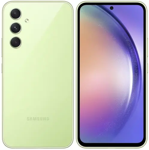 

Смартфон Samsung Galaxy A54, 6.4" 2340x1080 Super AMOLED, Samsung Exynos 1380, 6Gb RAM, 128Gb, 3G/4G/5G, NFC, Wi-Fi, BT, 3xCam, 2-Sim, 5000 мА⋅ч, USB Type-C, Android 13, зеленый (SM-A546ELGASKZ), Galaxy A54