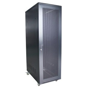 Шкаф телекоммуникационный напольный 47U 800x1000 мм, перфорация/металл, черный, разборный, Wize Pro W47U10080R-M (W47U10080R-M)
