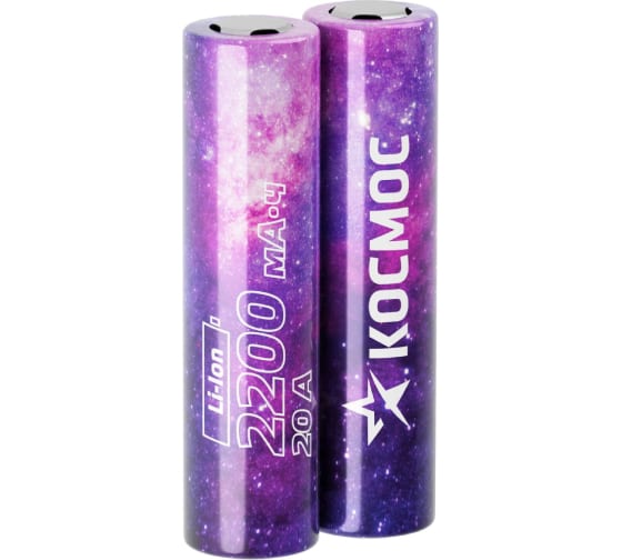 

Аккумулятор КОСМОС Li22UL20CS2, 18650, 3.7V 2.2 А·ч, 2 шт. (KOC18650Li22UL20CS2), Li22UL20CS2