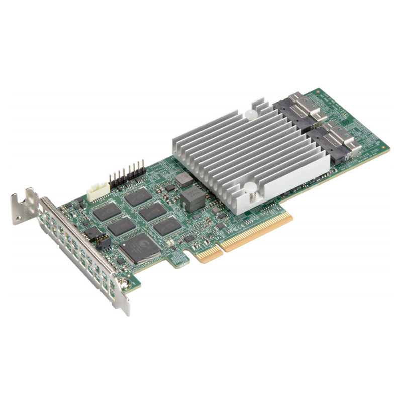 Контроллер Supermicro AOC-S3916L-H16iR, SAS/SATA 12G, 16-port (SlimSAS), RAID 0/1/5/6/10/50/60, 8gb, PCI-Ex8, Retail (AOC-S3916L-H16IR-O)