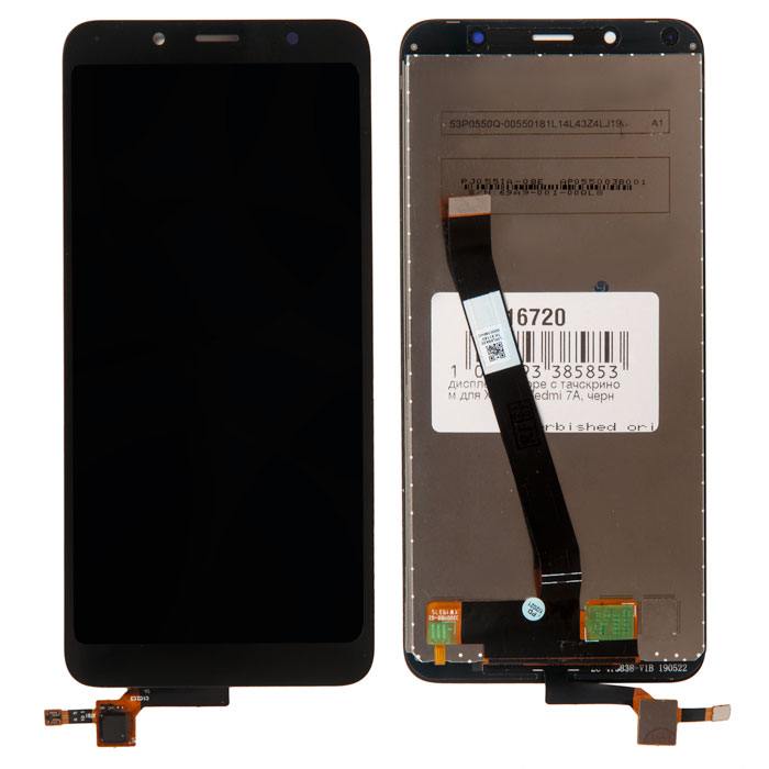 

Дисплей в сборе с тачскрином Xiaomi для Xiaomi Redmi 7A, черный, оригинал (816720)