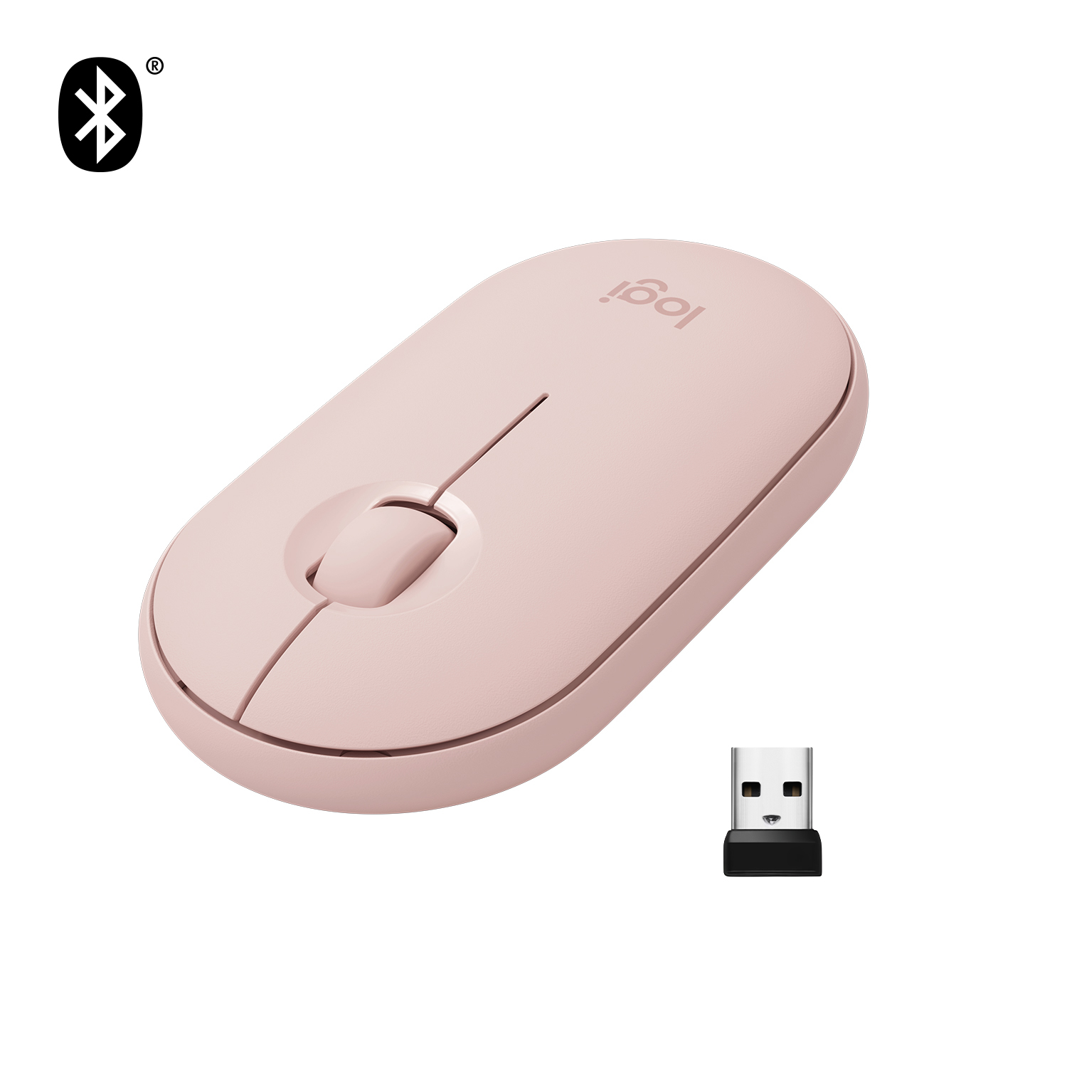 

Мышь беспроводная Logitech Pebble M350, 1000dpi, оптическая светодиодная, USB, розовый (910-006654), M350