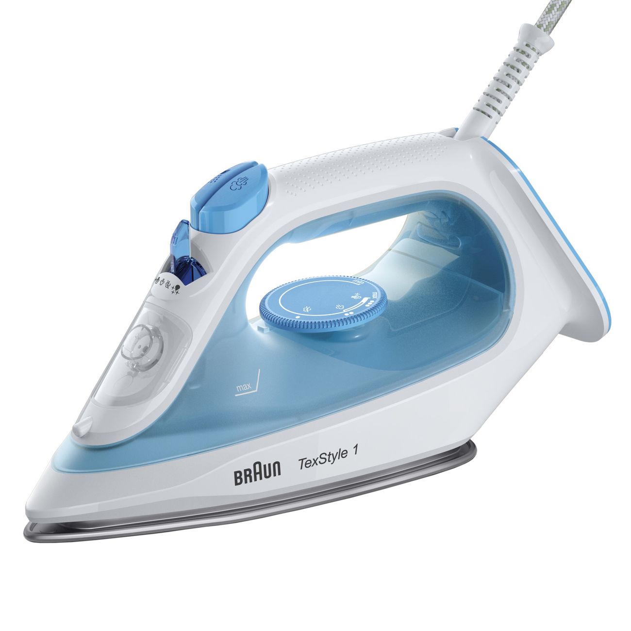 

Утюг Braun SI1050BL 2 кВт, 1.9 м, белый/голубой, SI1050BL