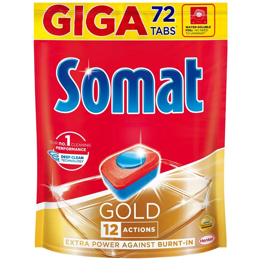 

Таблетки для посудомоечной машины Somat Gold R`20, 72 шт. (2697271), Gold R`20