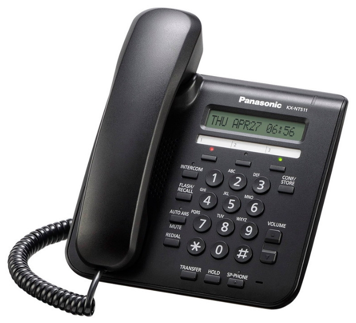 VoIP-телефон Panasonic KX-NT511PRUW, монохромный дисплей