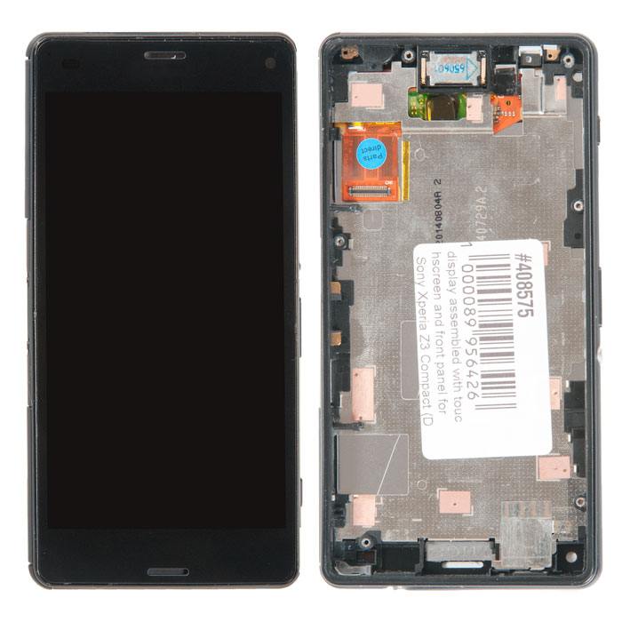Дисплей в сборе с тачскрином и передней панелью для Sony Xperia Z3 Compact (D5803)
