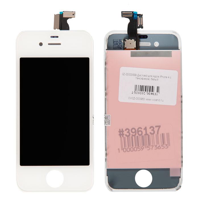 

Дисплей в сборе с тачскрином для Apple iPhone 4, белый (396137)