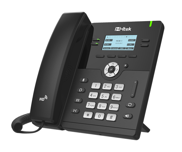 

VoIP-телефон Htek UC912G RU, 4 линии, 4 SIP-аккаунта, монохромный дисплей, PoE, черный (UC912G RU), UC912G RU