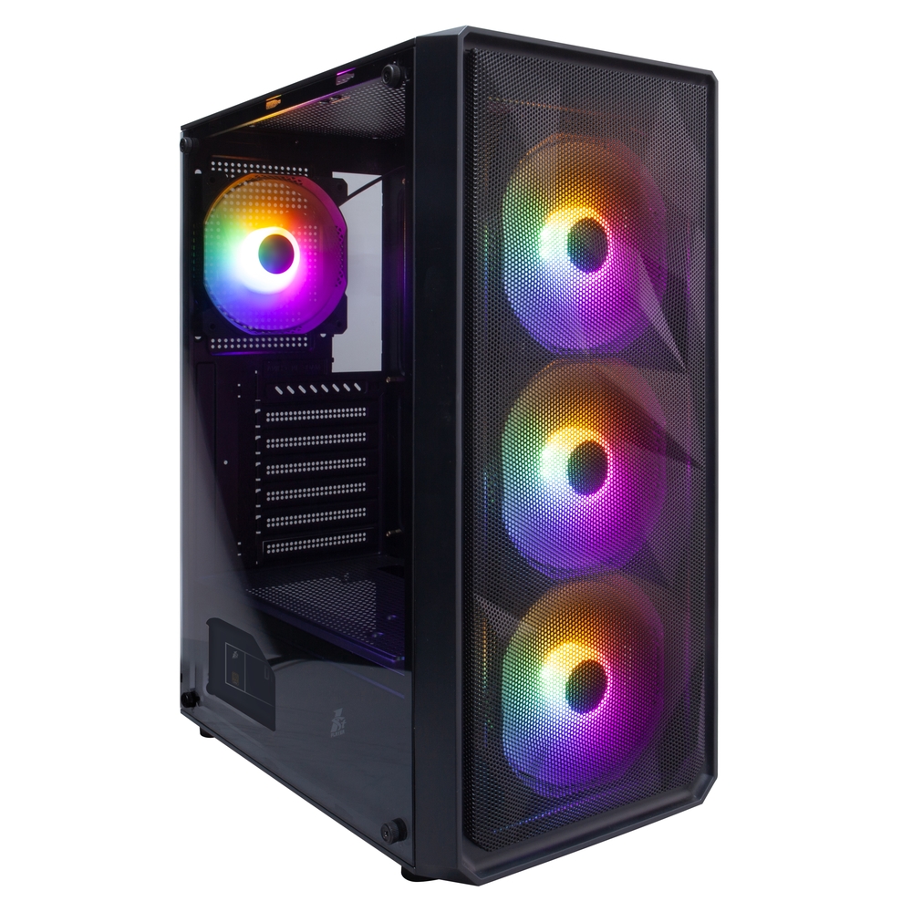 Корпус 1STPLAYER FD3, ATX, Midi-Tower, USB 3.0, черный, без БП (FP_FD3-BK-4F1)