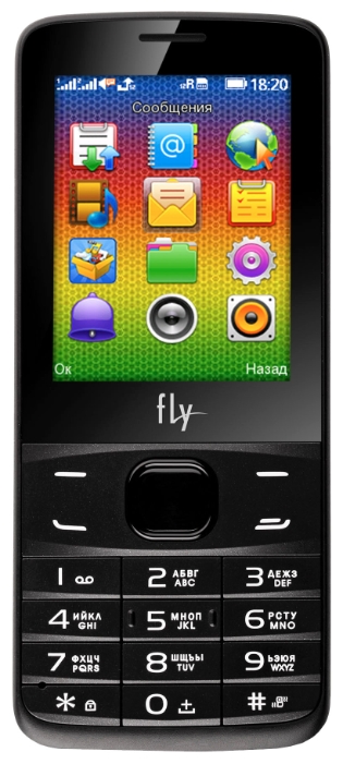 Мобильный телефон Fly FF242 2.4" 320x240, TN, 32Mb, BT, Cam, 2-Sim, 1000mAh, черный