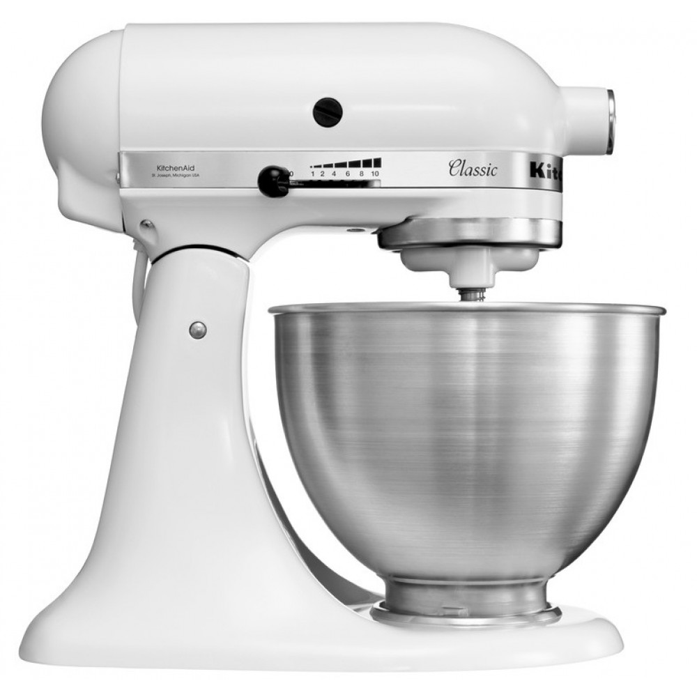 

Миксер стационарный KitchenAid CLASSIC 5K45SSEWH 275 Вт, белый (5K45SSEWH), 5K45SSEWH