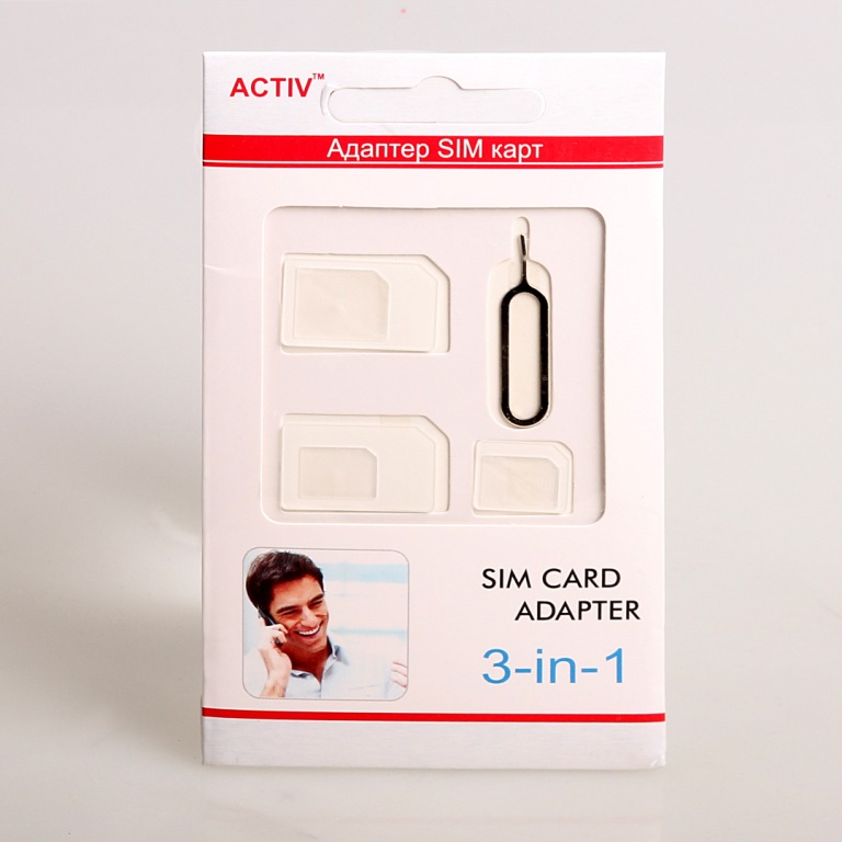 SIM адаптер Activ 3 в 1 (nano/micro/mini) (white)