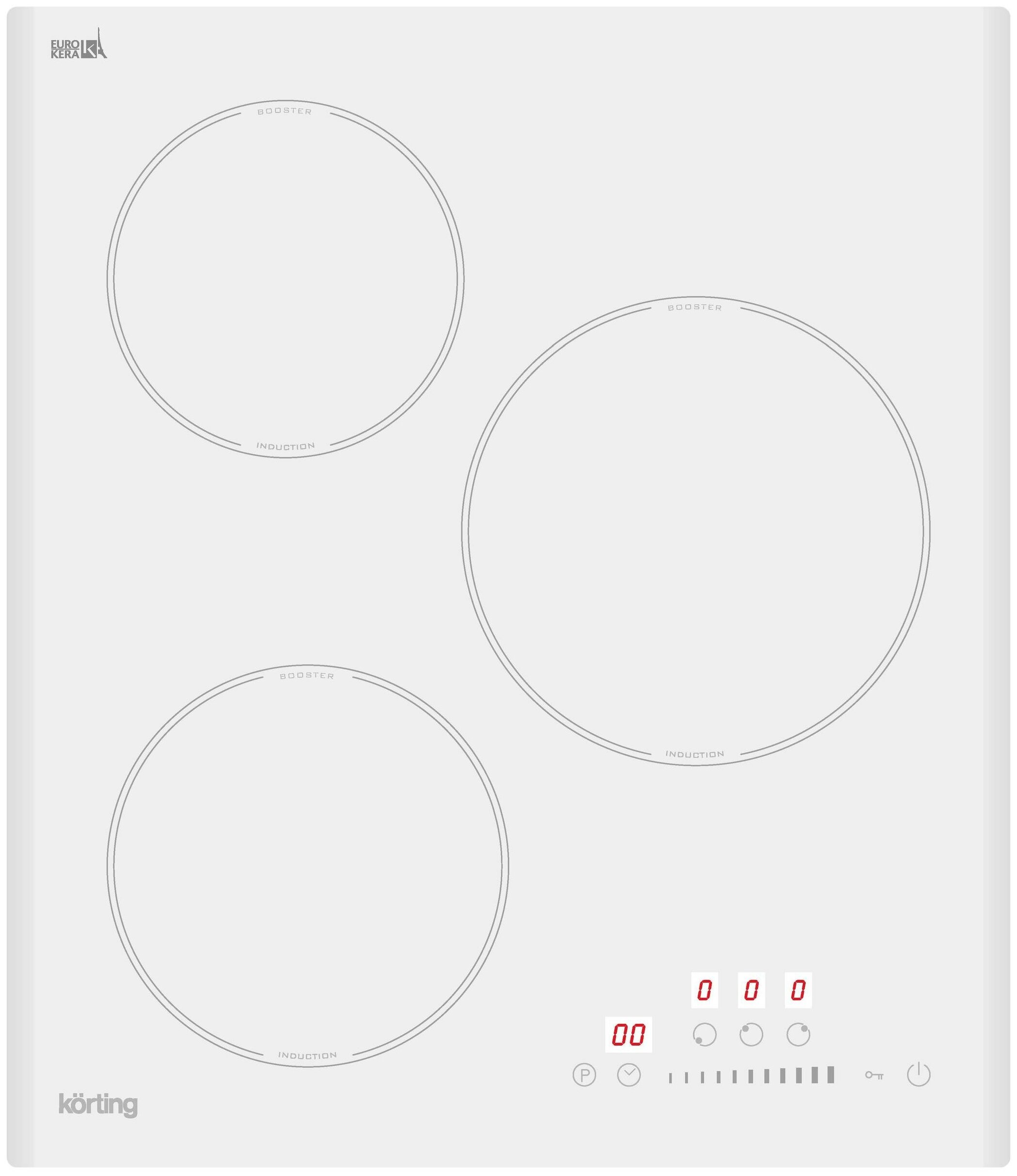 Индукционная варочная панель Korting HI 43053 BW 3 конфорки, белый