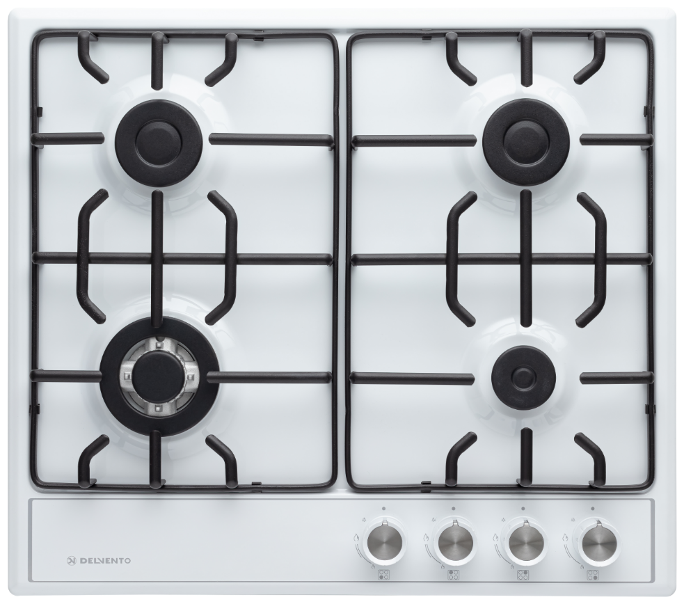 

Газовая варочная панель Delvento V60V41W001 4 конфорки, белый (V60V41W001), V60V41W001