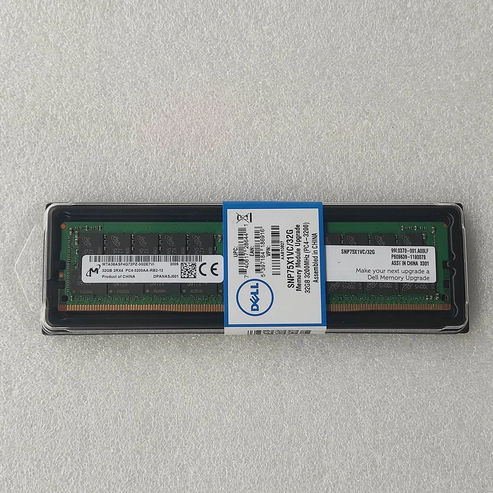 

Память DDR4 RDIMM 32Gb, 3200MHz, 1.2V, Dual Rank, ECC Reg, Dell (SNP75X1VC/32G)