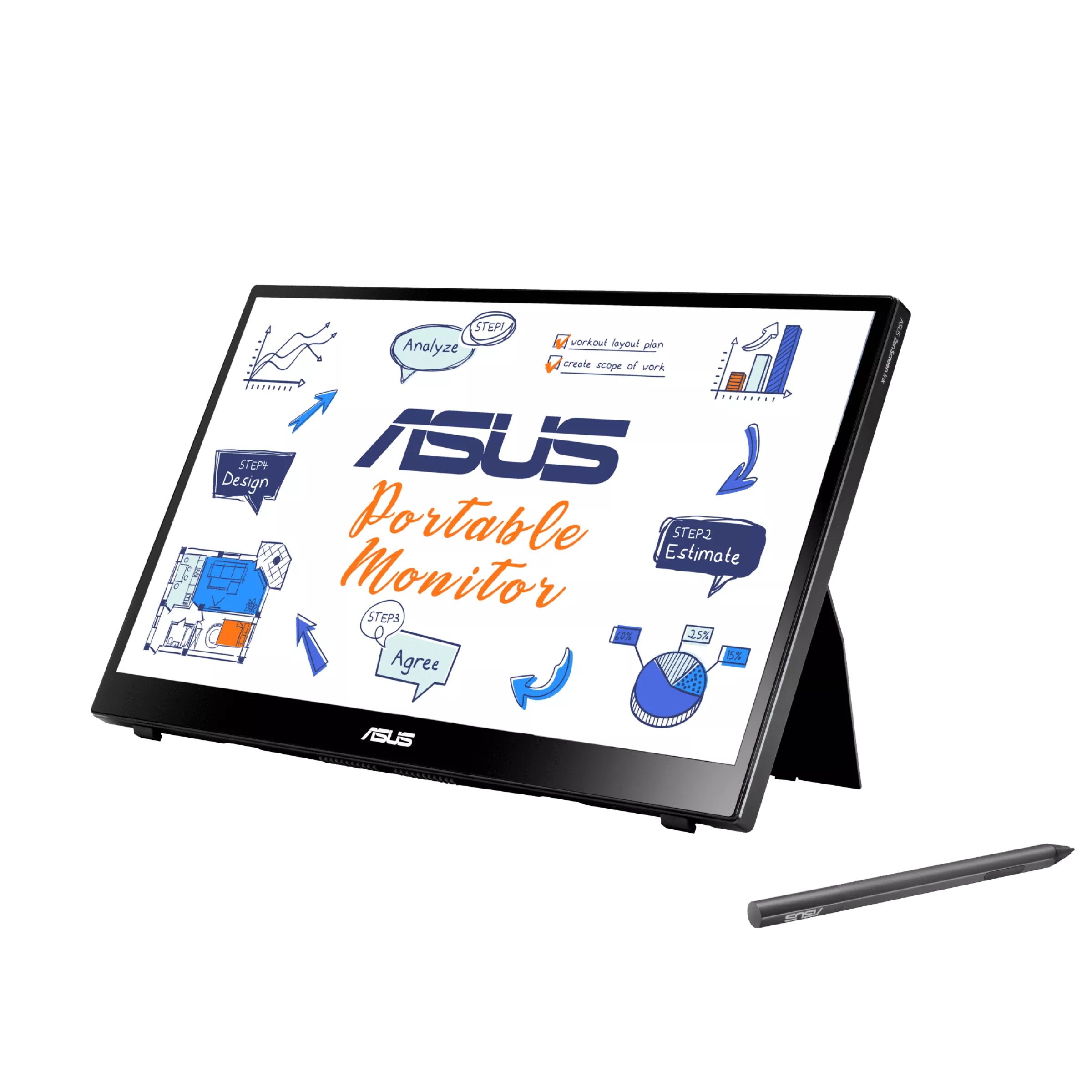 

Монитор 14" ASUS MB14AHD IPS, сенсорный, 1920x1080 (16:9), 400кд/м2, 5 мс, 178°/178°, HDMI, USB Type-C, черный (90LM063V-B01170), MB14AHD
