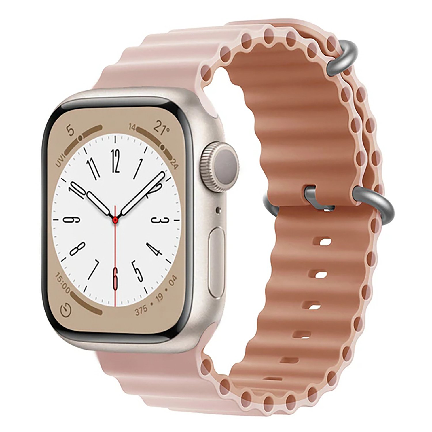 Ремешок для Apple Watch 42-49 мм, розовый/коричневый