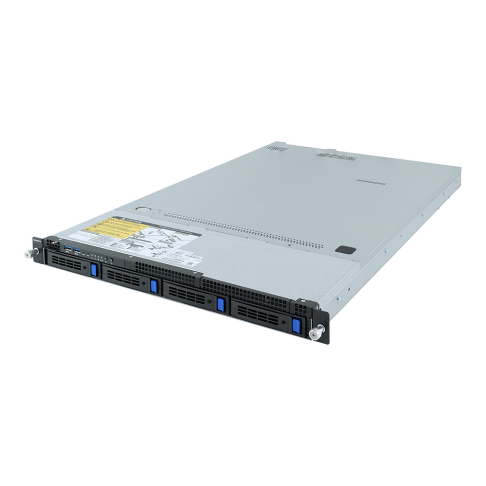 Серверная платформа Gigabyte R161-340, 2xSocket3647, 16xDDR4, 4x2.5/3.5 HDD HS, Redundant 1x550 Вт 1U (6NR161340MR-00-213)