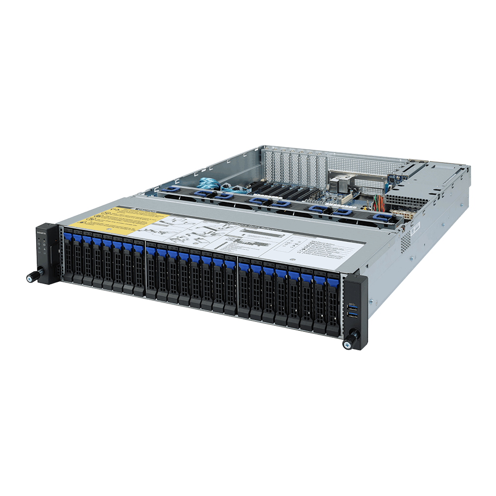 

Серверная платформа Gigabyte R272-Z31, 1xSocket SP3, 16xDDR4, 24x2.5 HDD HS + 2x2.5 HS, 2xM.2-PCI-E/SATA, 2xGLAN, IPMI, Redundant 2x800 Вт, 2U (6NR272Z31MR-00-A00), R272-Z31