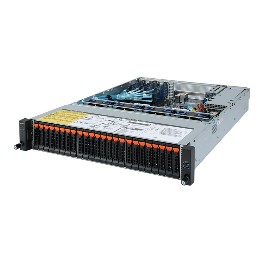 

Серверная платформа Gigabyte R272-Z32, 1xSocket SP3, 16xDDR4, 24x2.5 HDD HS + 2x2.5 HS, 2xM.2-PCI-E/SATA, 2GLAN, IPMI, 2x1200 Вт, 2U (6NR272Z32MR-00-115), R272-Z32