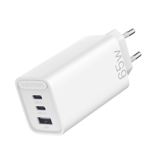 

Сетевое зарядное устройство Vention 65 Вт, USB, 2xUSB type-C, Quick Charge, PD, 4.5A, белый (FEDW0-EU)