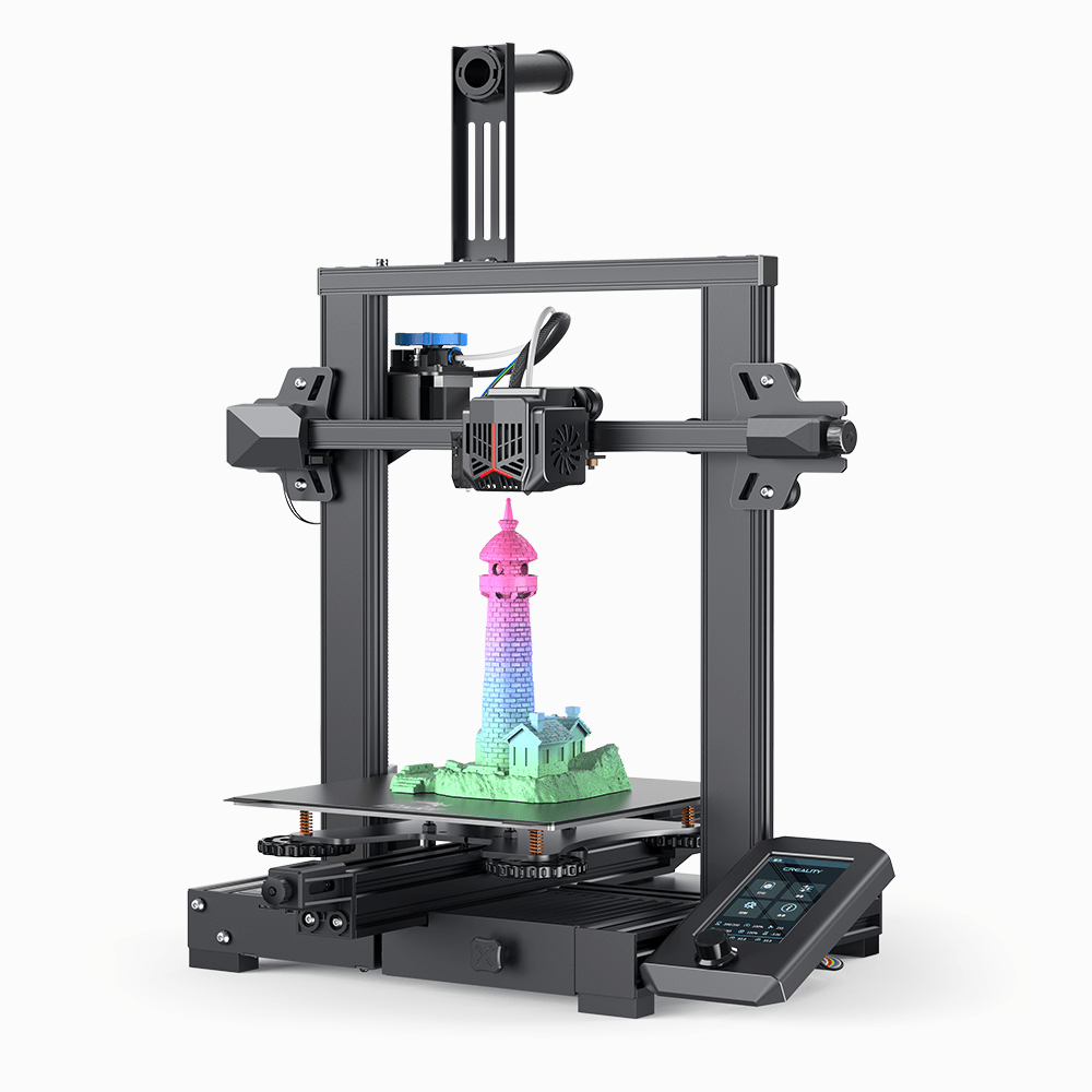 3D принтер Creality Ender-3 V2 Neo, FDM, PLA/PETG/ABS, USB, черный, набор для сборки (1001020439) - фото 1