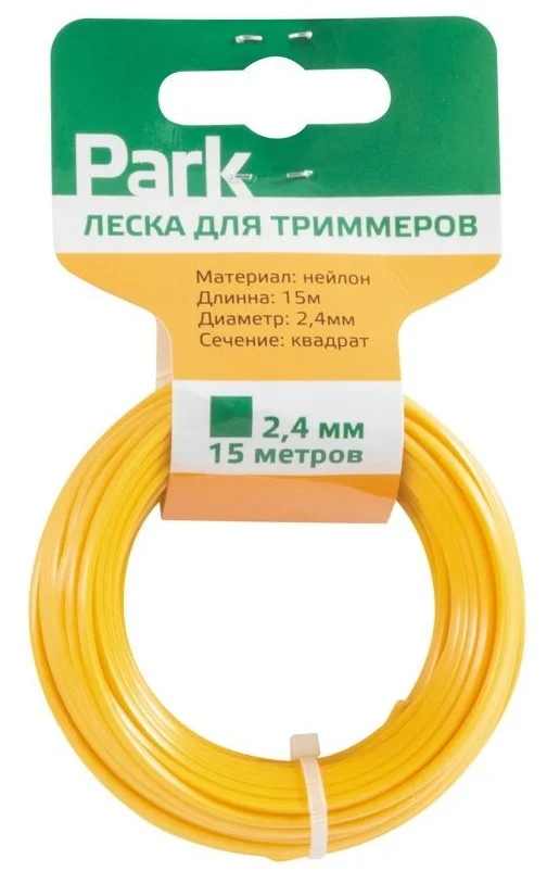 

Леска триммерная PARK 990599, квадрат 2.4 мм x 15 м, 990599