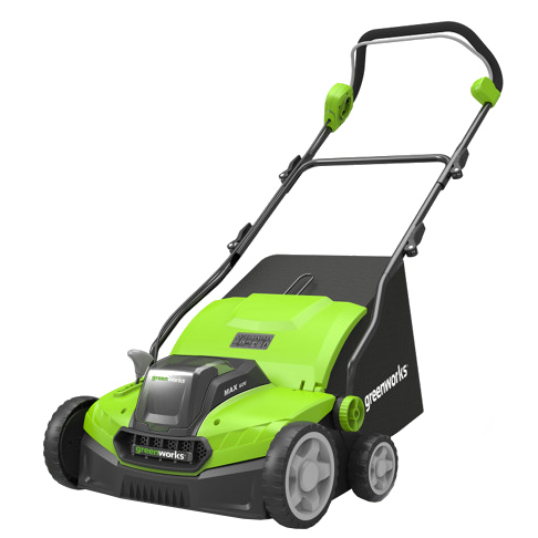 

Аэратор Greenworks GD40SC36, аккумуляторный, сетевой, травосборник 35 л, без акб и зу, прокалывание газона (аэрация) (2511507), GD40SC36