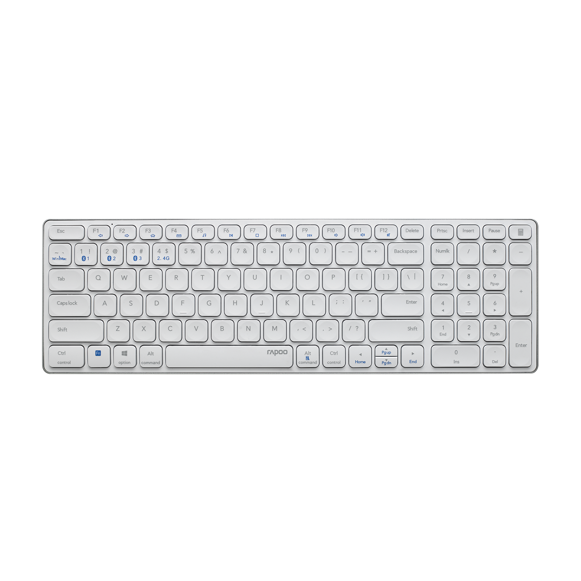 

Клавиатура беспроводная Rapoo E9700M, мембранная, Bluetooth / USB, белый (14516), E9700M