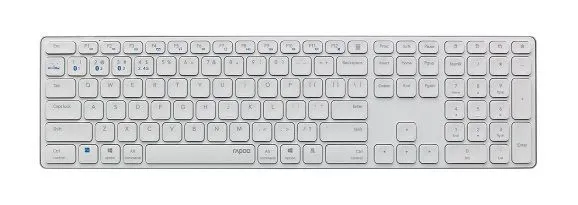 

Клавиатура беспроводная Rapoo E9800M, мембранная, Bluetooth / USB, белый (14518), E9800M