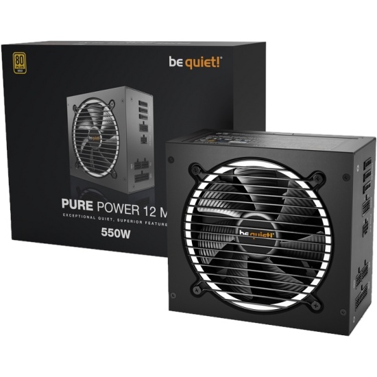 

Блок питания 550 Вт ATX be quiet! PURE POWER 12 M, 120 мм, 80 Plus Gold (BN341), PURE POWER 12 M