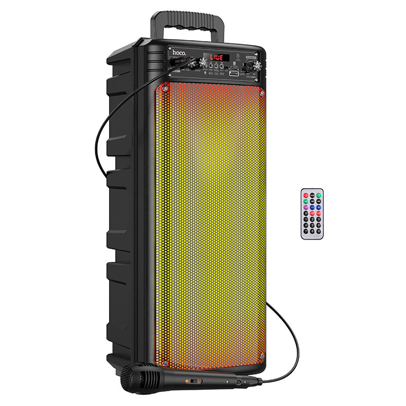 

Портативная акустика Hoco BS52 Billowing, 20 Вт, FM, AUX, USB, microSD, Bluetooth, подсветка, черный (780799), BS52 Billowing