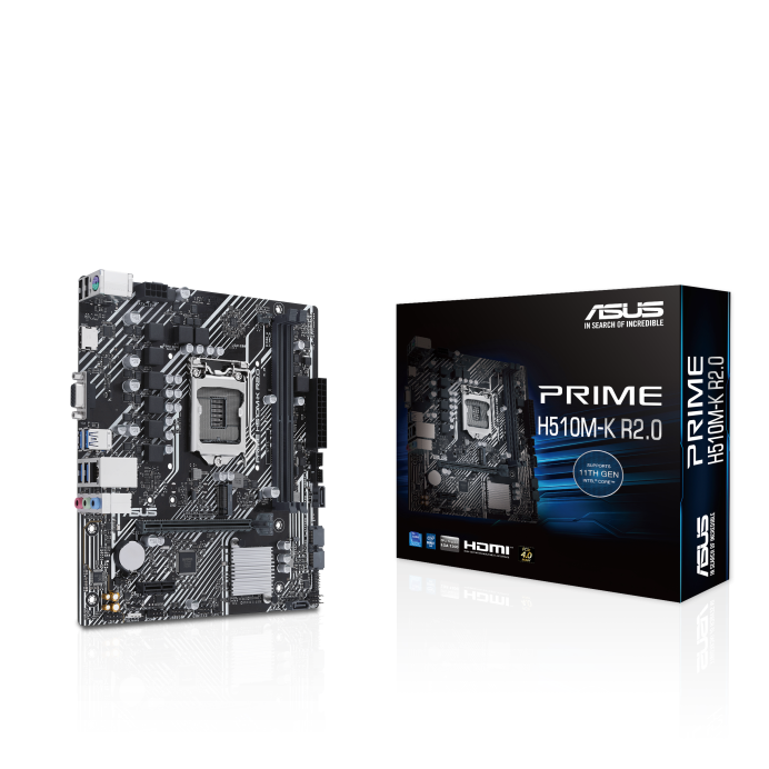 Материнская плата ASUS PRIME H510M-K R2.0, Socket1200, Intel H470, mATX