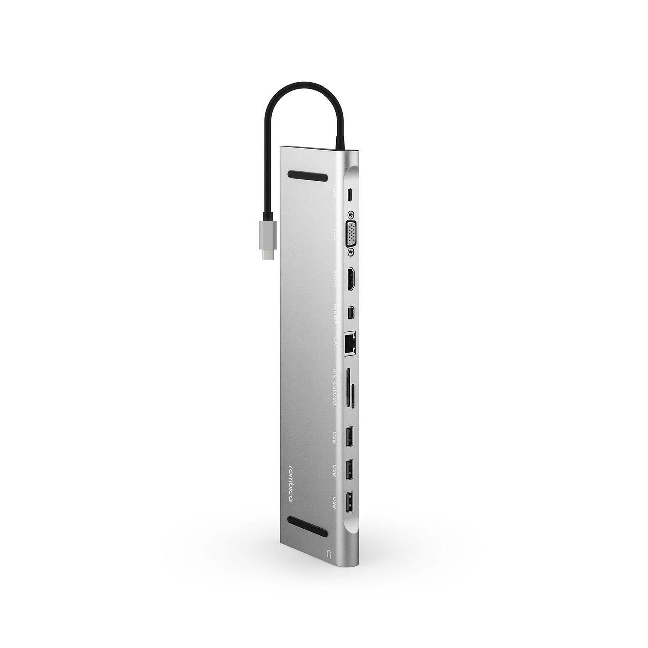 

Док-станция Rombica TC-00160 для ноутбуков с интерфейсом USB Type-C, 3 x USB-A 3.0, 1 x 3,5mm, 1 x microSDXC, 1 x LAN, 1 mini DisplayPort, 1 x HDMI, 1 x VGA, 1 x USB Type-C PD, серебристый (TC-00160), TC-00160
