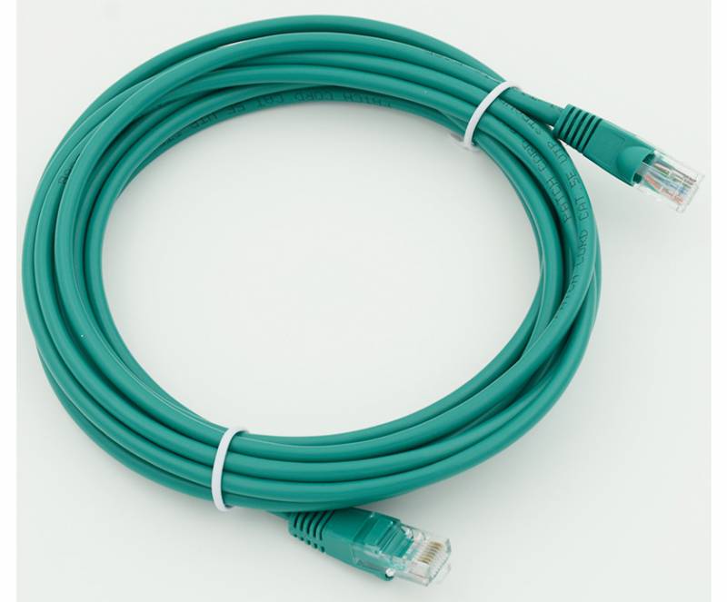 Патч-корд Behpex UTP, кат.5e, 5 м, RJ45-RJ45, зеленый (6926305090000)