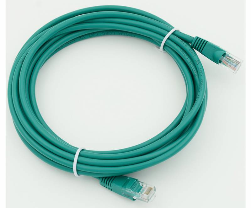 Патч-корд UTP кат.5e, 5 м, RJ45-RJ45, зеленый, Behpex (6926305090000)