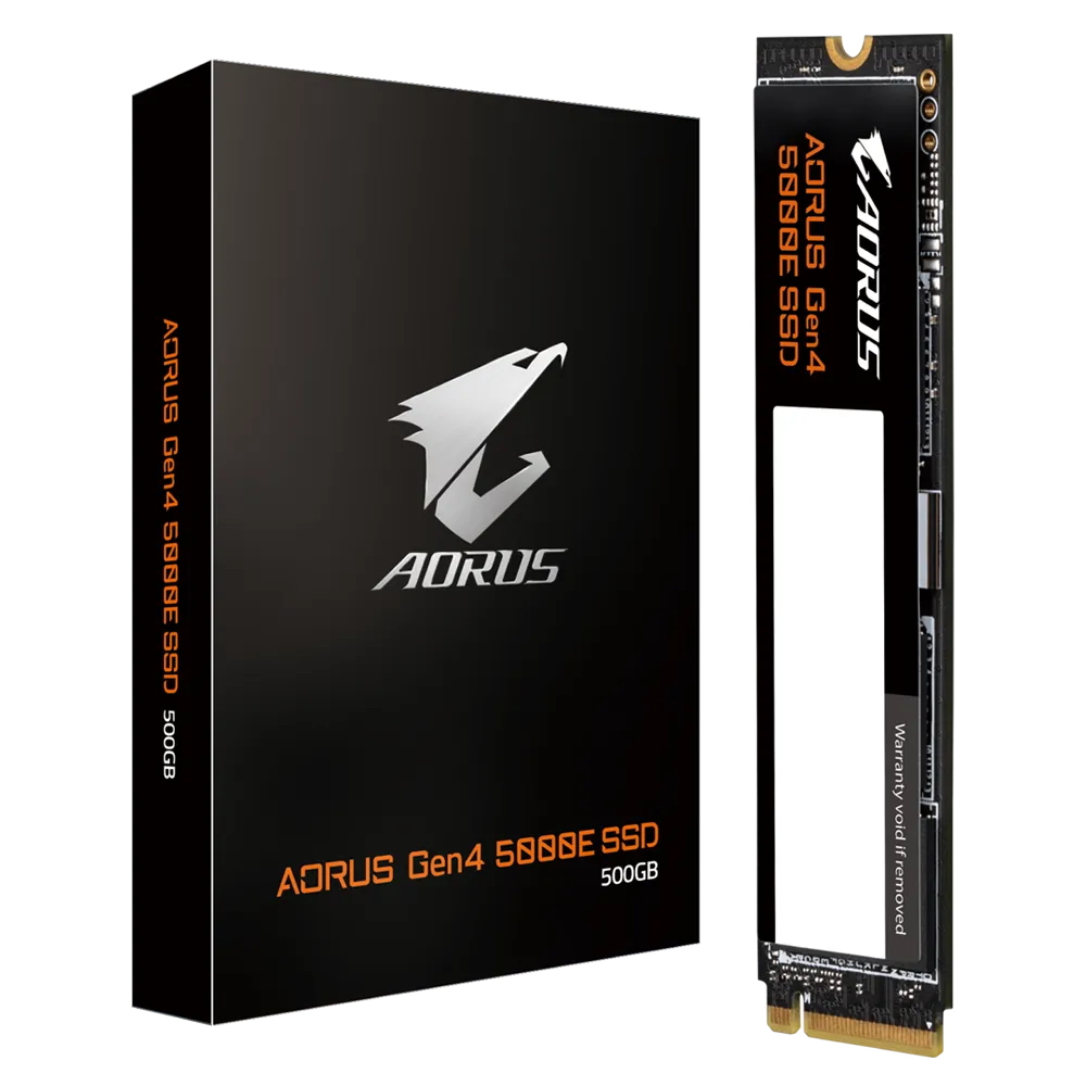 Твердотельный накопитель (SSD) GIGABYTE 500Gb AORUS 5000E, 2280, PCIe 4.0 x4, NVMe (AG450E500G-G) Retail - фото 1