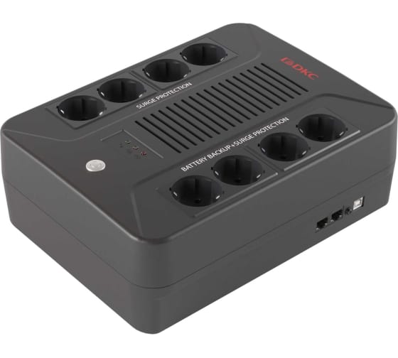 

ИБП DKC Info PDU 1000PL, 1000 В·А, 600 Вт, EURO, розеток - 8, USB, черный (INFOPDU1000PL), 1000PL